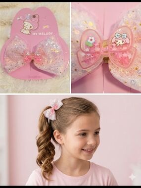 Sanrio My Melody Pink Shaker Bow Hair Clip